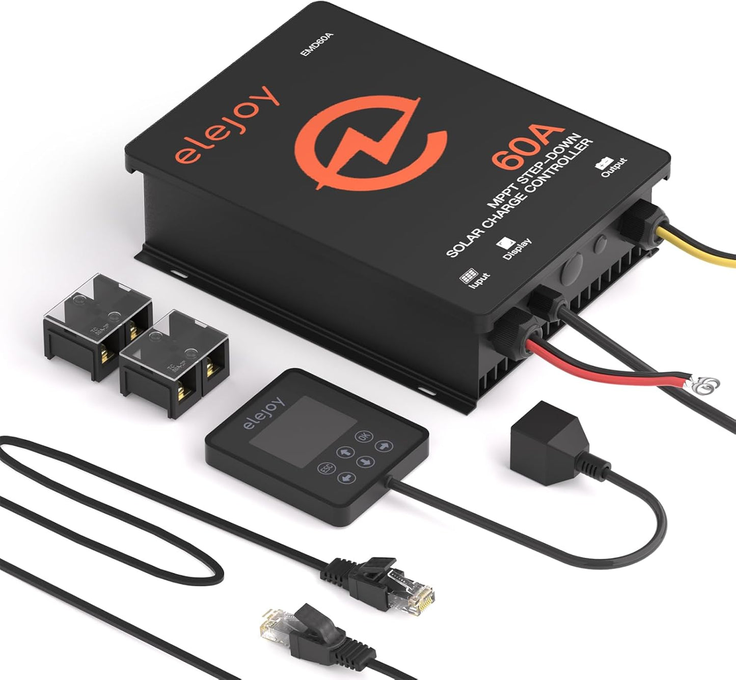 2700W MPPT Solar Charge Controller 60A 10V-60V Battery System Auto,Max PV Voltage 130V Solar Panel Regulator (Smart Buck Type)