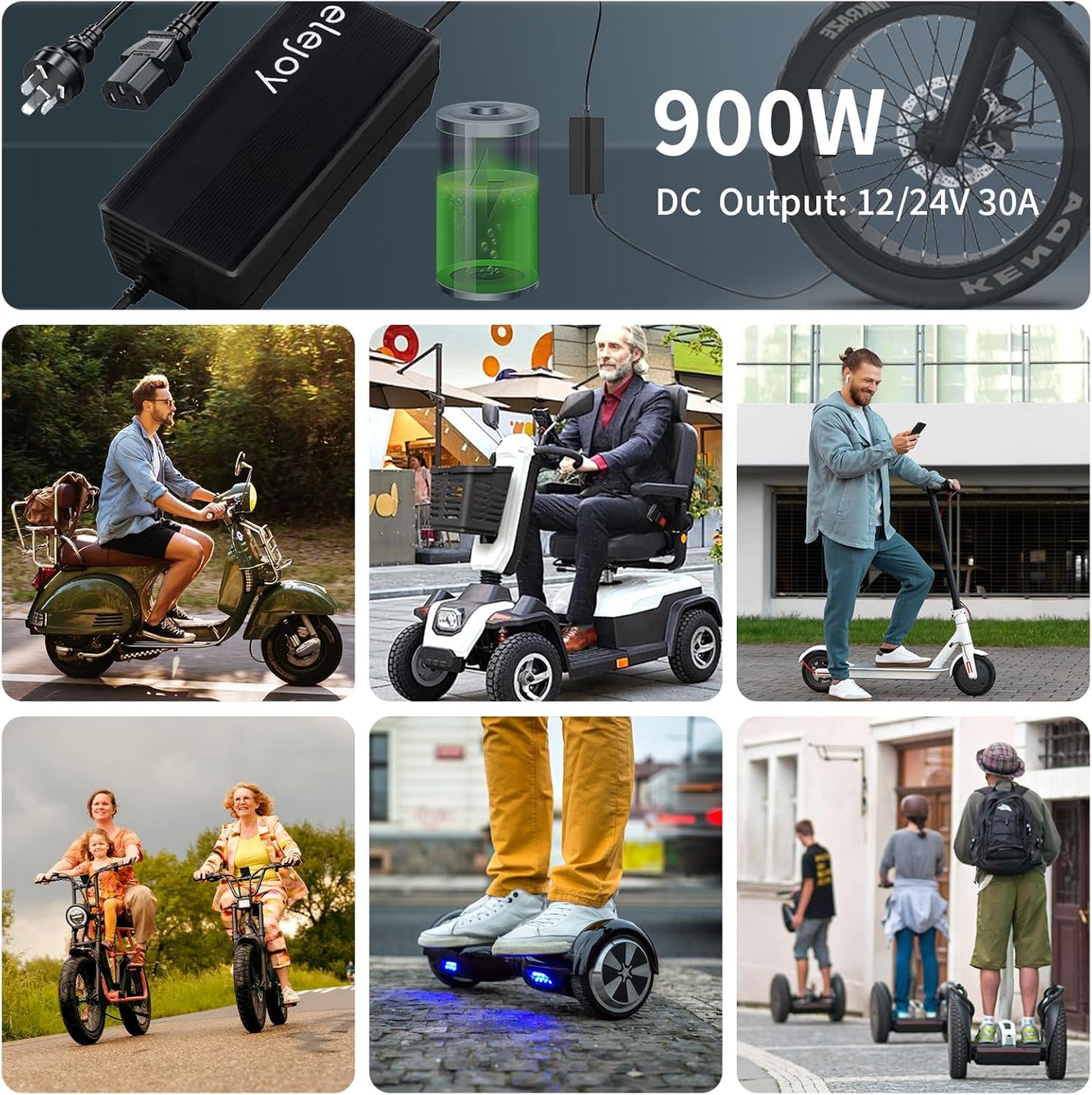 EY-BC900W Digital Automatic Smart Battery Charger 36V 48V 60V 72V 10A Adjustable for Bicycle Scooter Tricycle Forklift