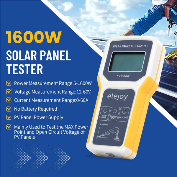 Solar Panel Tester - Measure MPPT Power Output Rating, Open Circuit Vo ...