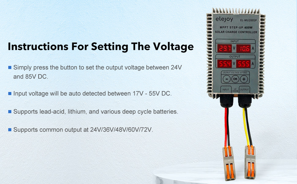 Elejoy Solar Controller MPPT Solar Charge Controller - Step Up – elejoy